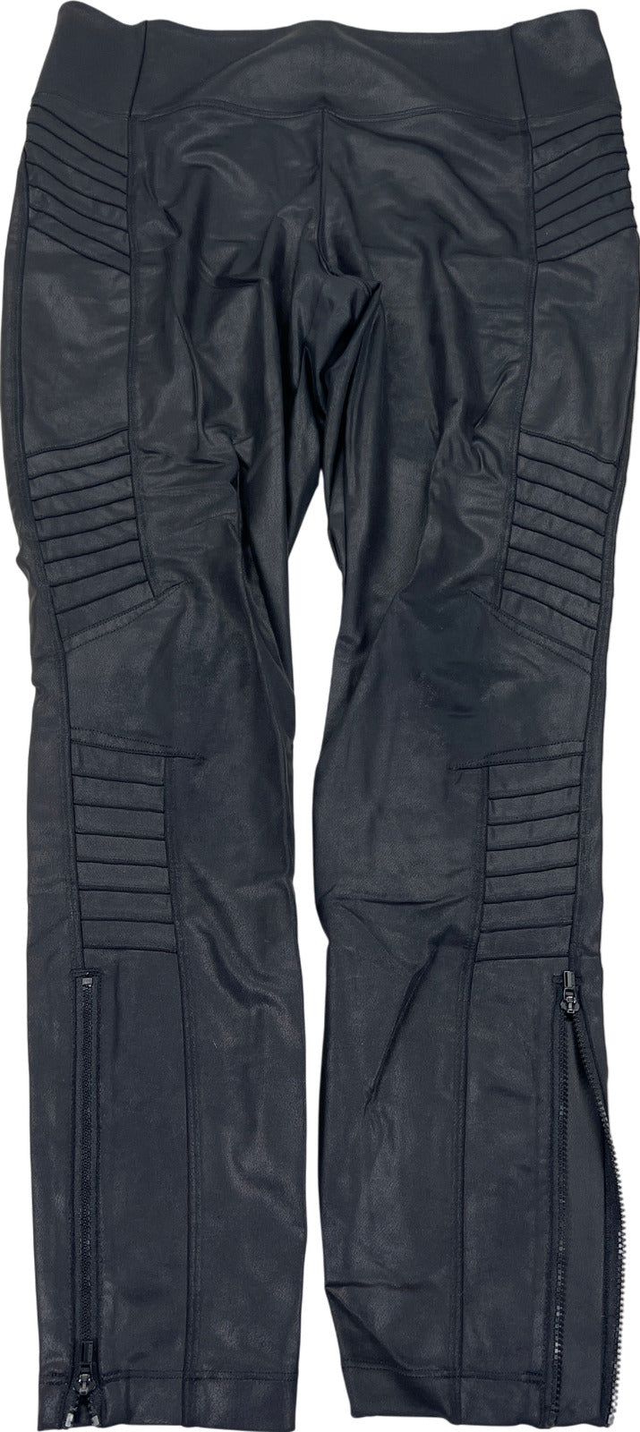 Athleta Women’s Black Delancey Gleam Moto Zip Ankle Tight Leggings - L