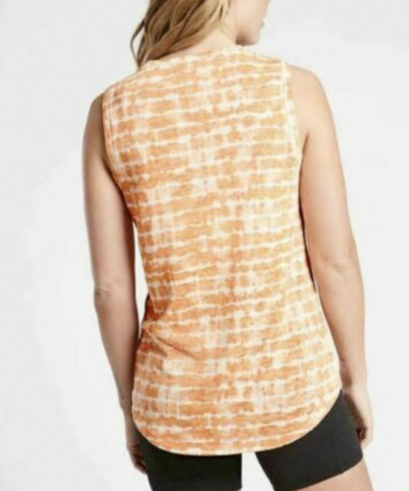 Athleta Warm Sunset Tie-Dye Striped Sleeveless Breezy Top Tank