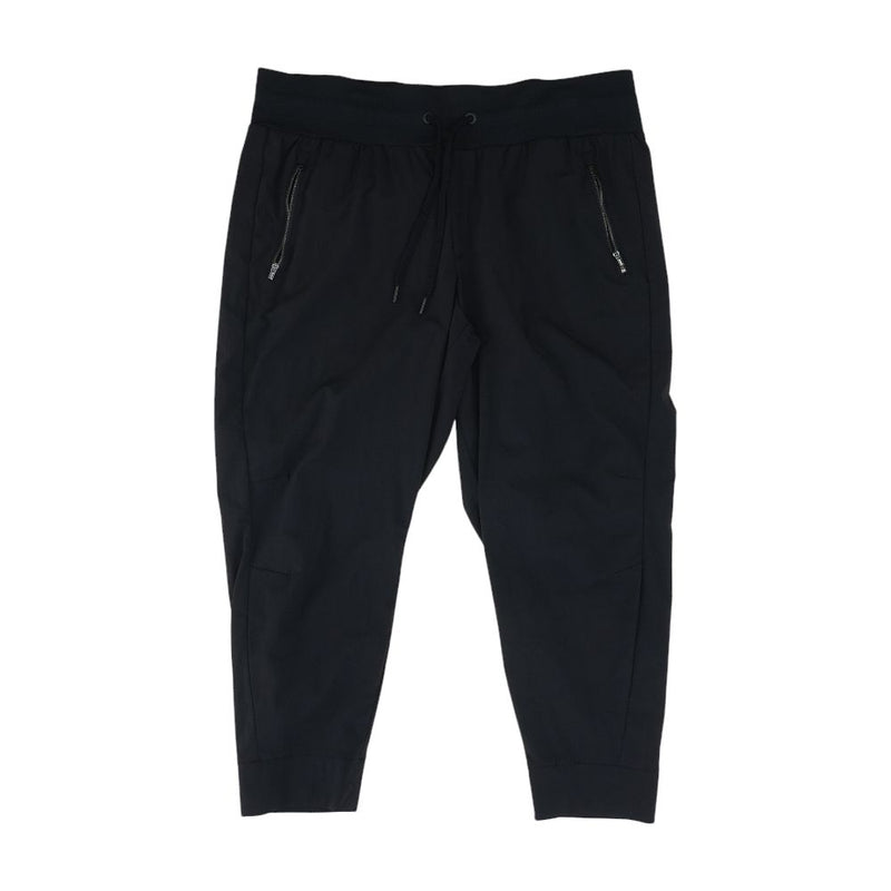 Black Solid Active Pants
