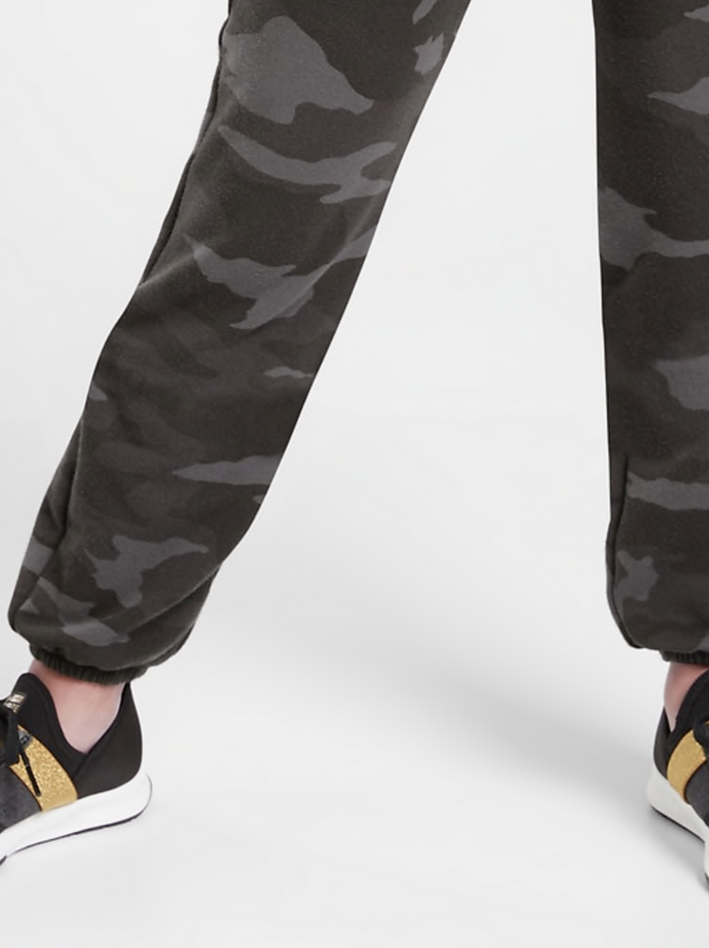 Athleta Girl Takin' It Easy Black Camo Side Zip Pockets Jogger