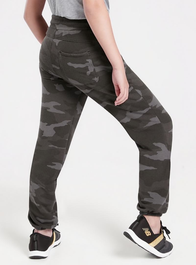 Athleta Girl Takin' It Easy Black Camo Side Zip Pockets Jogger