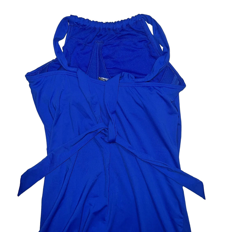 Women's Athleta Dress Size Small Blue Stretch Loose Built-in Bra Above Knee Halt