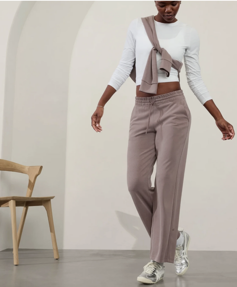 Athleta Smoky Rose Seasoft Mid-rise Straight Pant