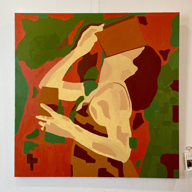 Oil painting 100x100 cm - Unfinished Before It Perishes