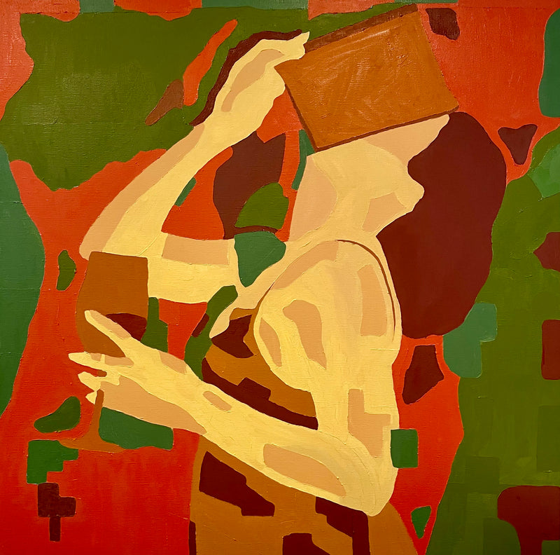 Oil painting 100x100 cm - Unfinished Before It Perishes