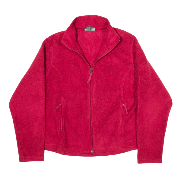 LL BEAN Fleece Jacket Pink Womens L
