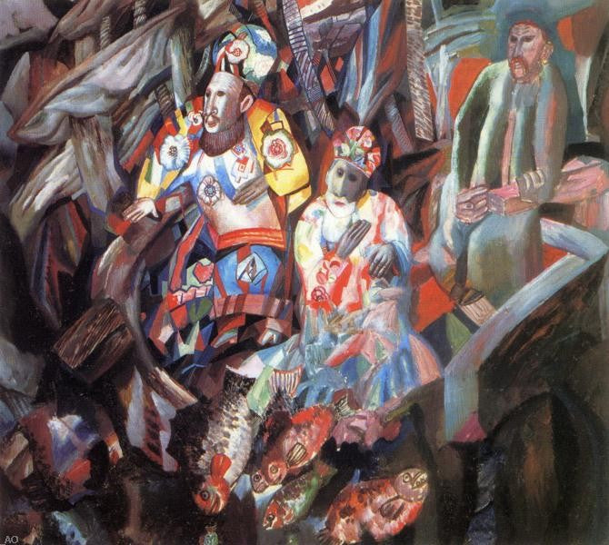 East and West by Pavel Filonov - Hand Painted Oil Painting