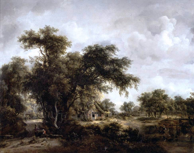 Farm in the Woods by Meyndert Hobbema - Hand Painted Oil Painting