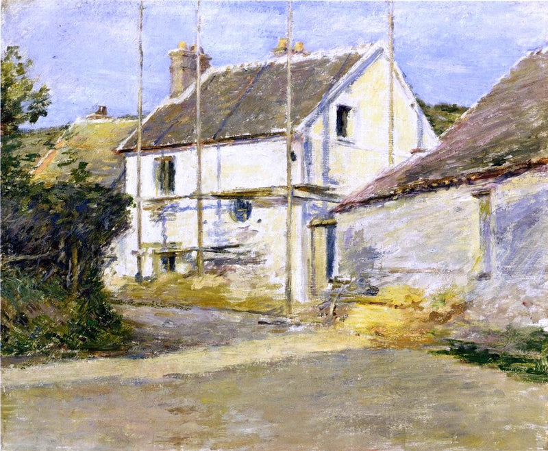 House with Scaffolding by Theodore Robinson - Hand Painted Oil Painting