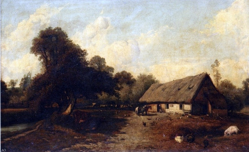 The Barnyard by Jules Dupre - Hand Painted Oil Painting
