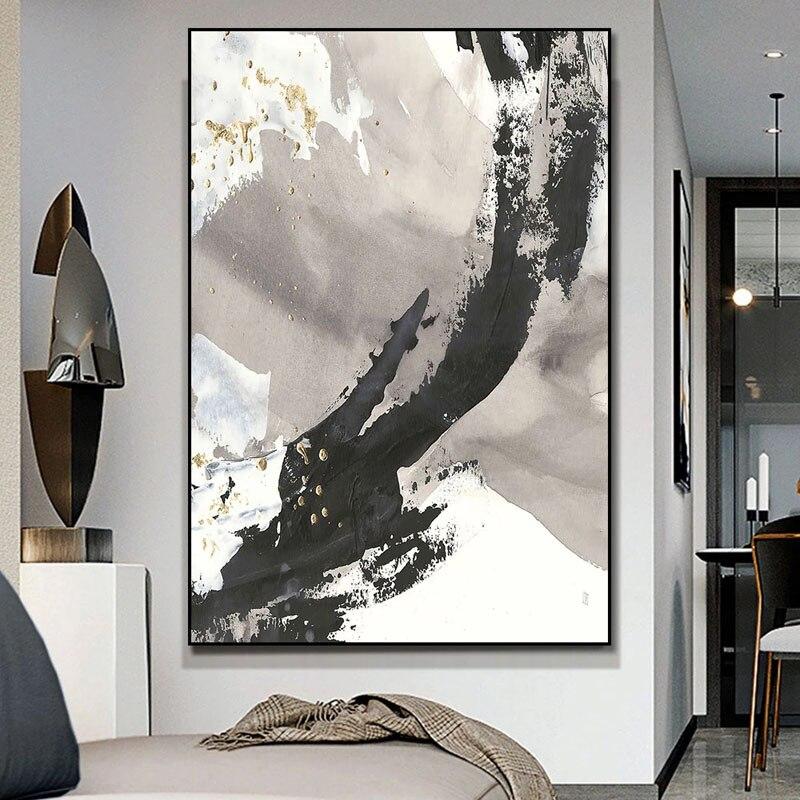 Hand Painted Oil Painting Modern Abstract Canvas Retro Nordics Minimalism