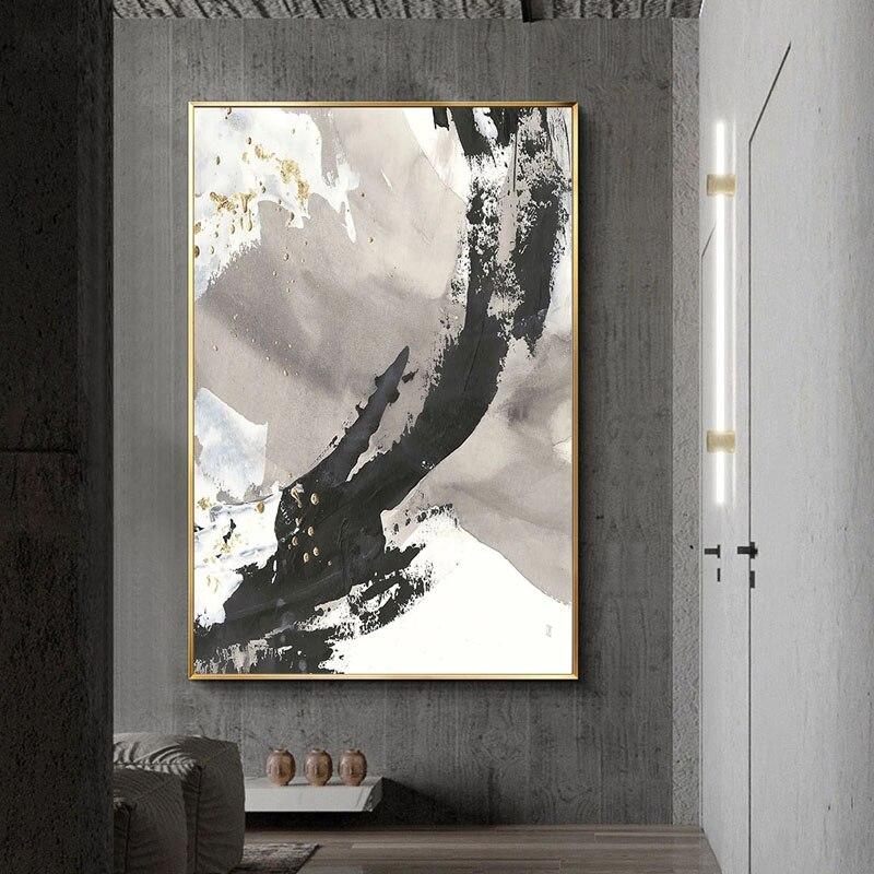 Hand Painted Oil Painting Modern Abstract Canvas Retro Nordics Minimalism