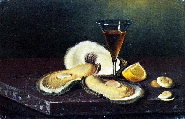 Still Life with Oysters by Andrew H. Way - Hand Painted Oil Painting
