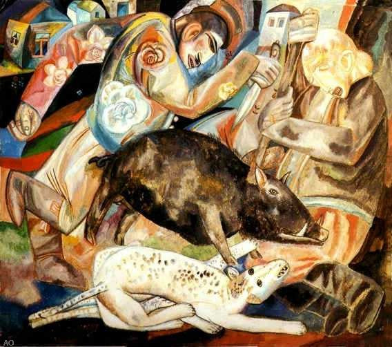 The Hog by Pavel Filonov - Hand Painted Oil Painting
