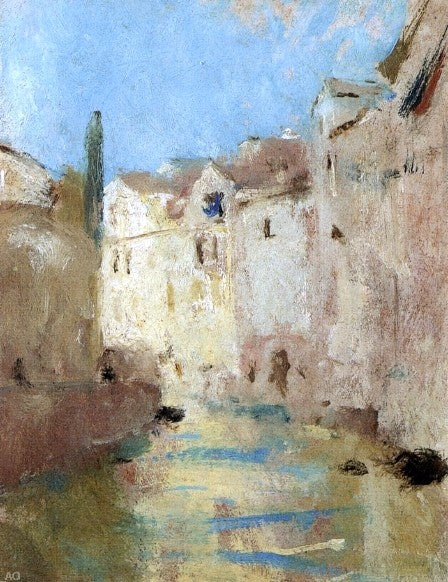 On the Canal by Charles Webster Hawthorne - Hand Painted Oil Painting
