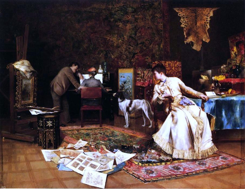 The Artist's Studio by Armand Toussaint - Hand Painted Oil Painting