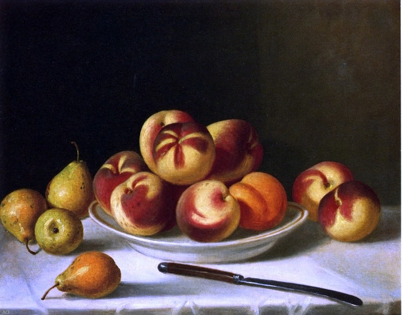 Still Life with Peaches and Pears by John F Francis - Hand Painted Oil Painting