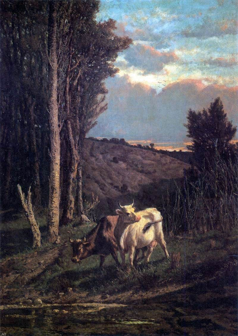 A Pasture by Serafino De Tivoli - Hand Painted Oil Painting
