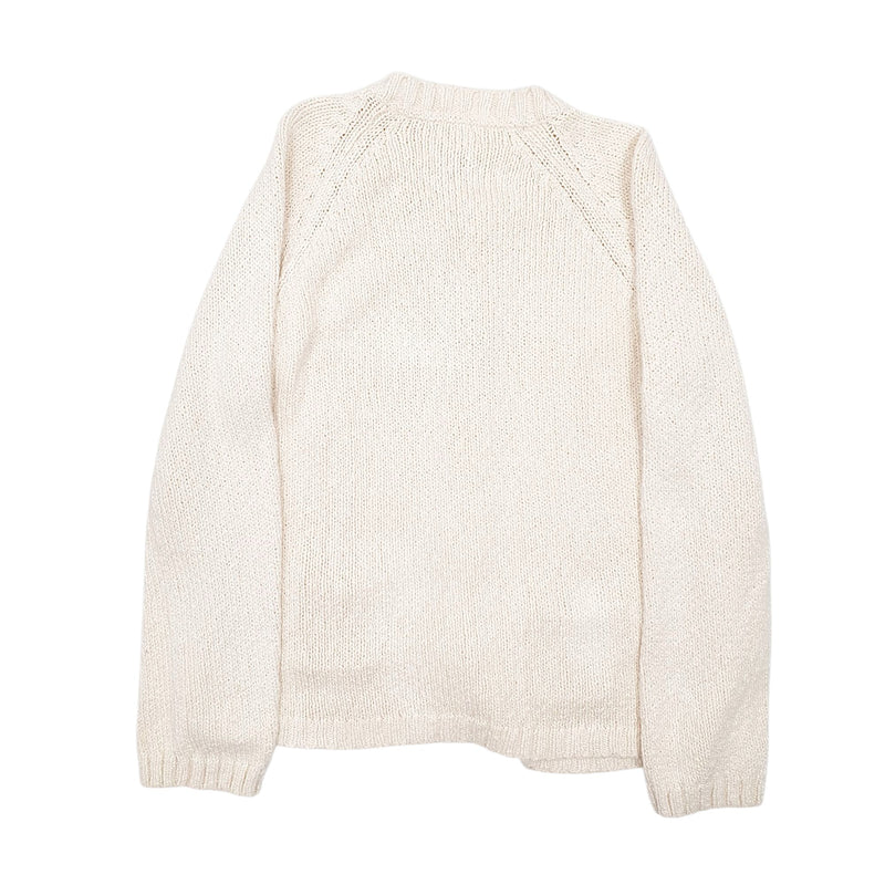 LL Bean Knit Cardigan Cotton Sweatshirt Jumper Womens L