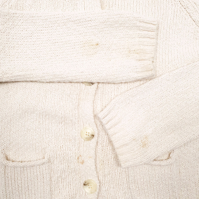LL Bean Knit Cardigan Cotton Sweatshirt Jumper Womens L
