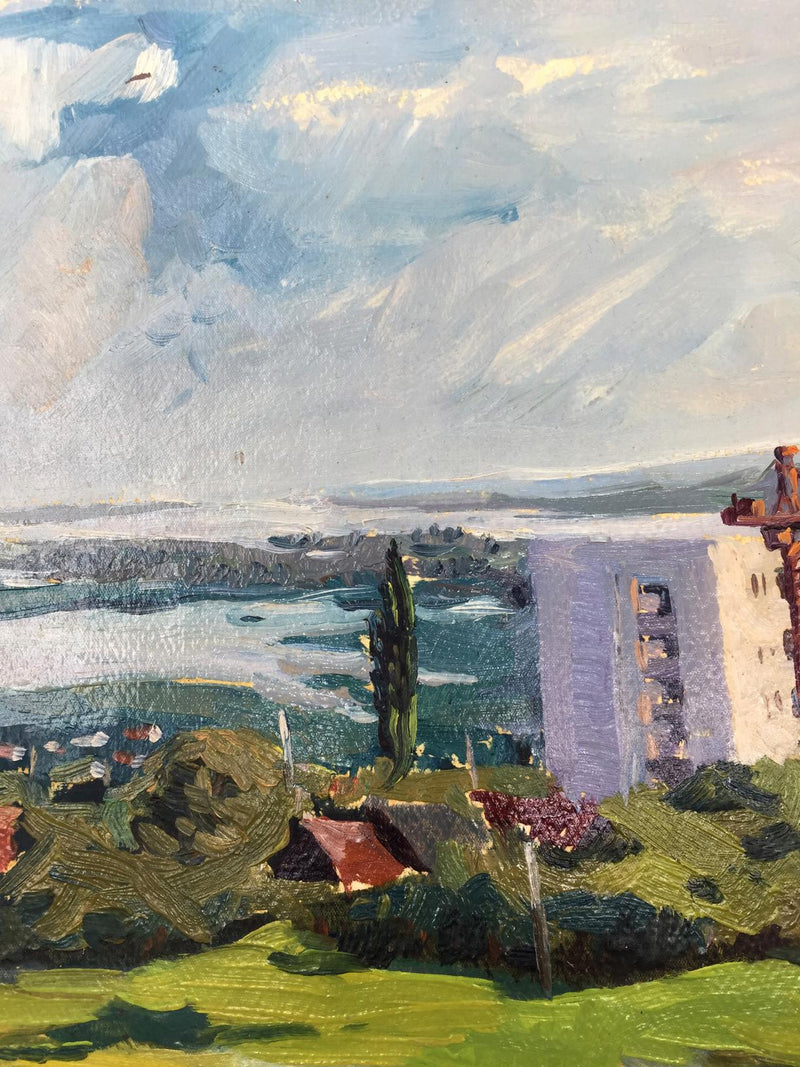 Oil painting Building array original picture painter
