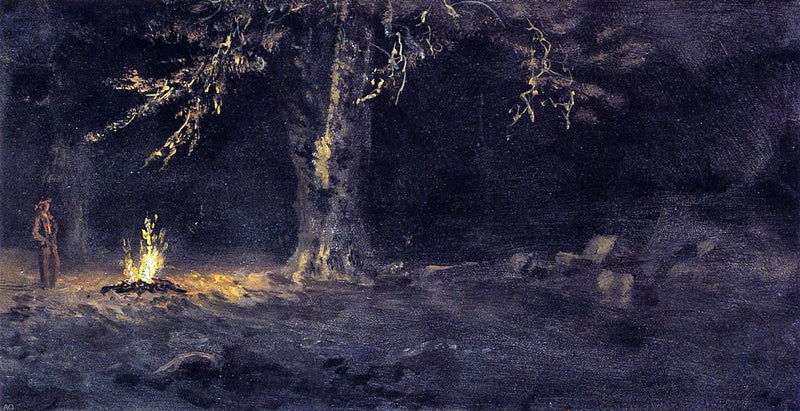 Campfire, Yosemite Valley by Albert Bierstadt - Hand Painted Oil Painting