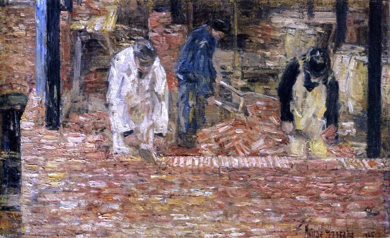 The Bricklayers by Frederick Childe Hassam - Hand Painted Oil Painting