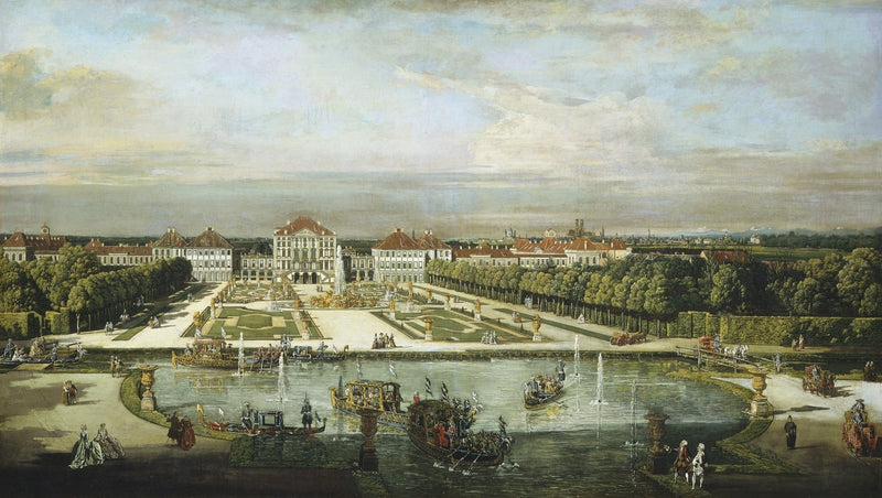 Magnificent Palace and Garden Landscape Oil Painting