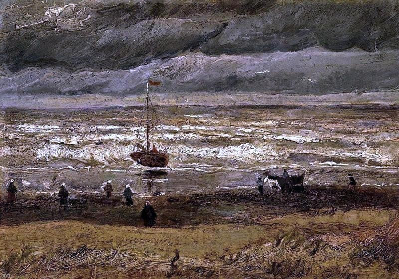 Beach at Scheveningen in Stormy Weather by Vincent Van Gogh - Hand Painted Oil Painting