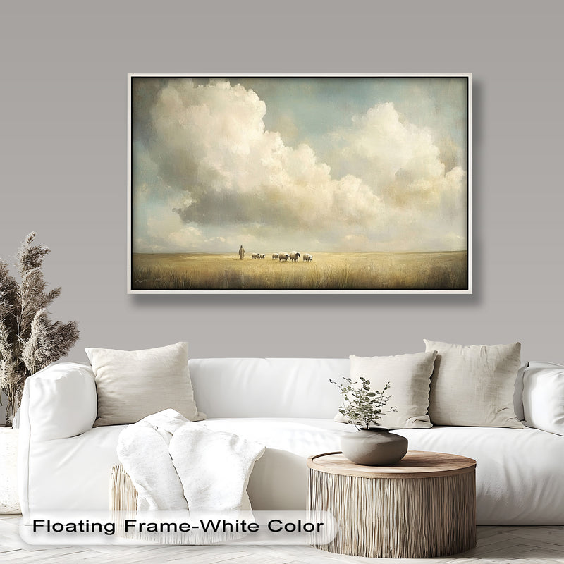 Pastoral Landscape Art – Framed Oil Painting