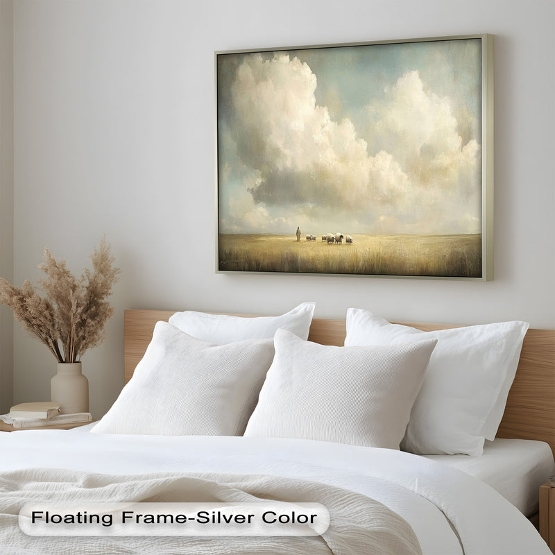 Pastoral Landscape Art – Framed Oil Painting