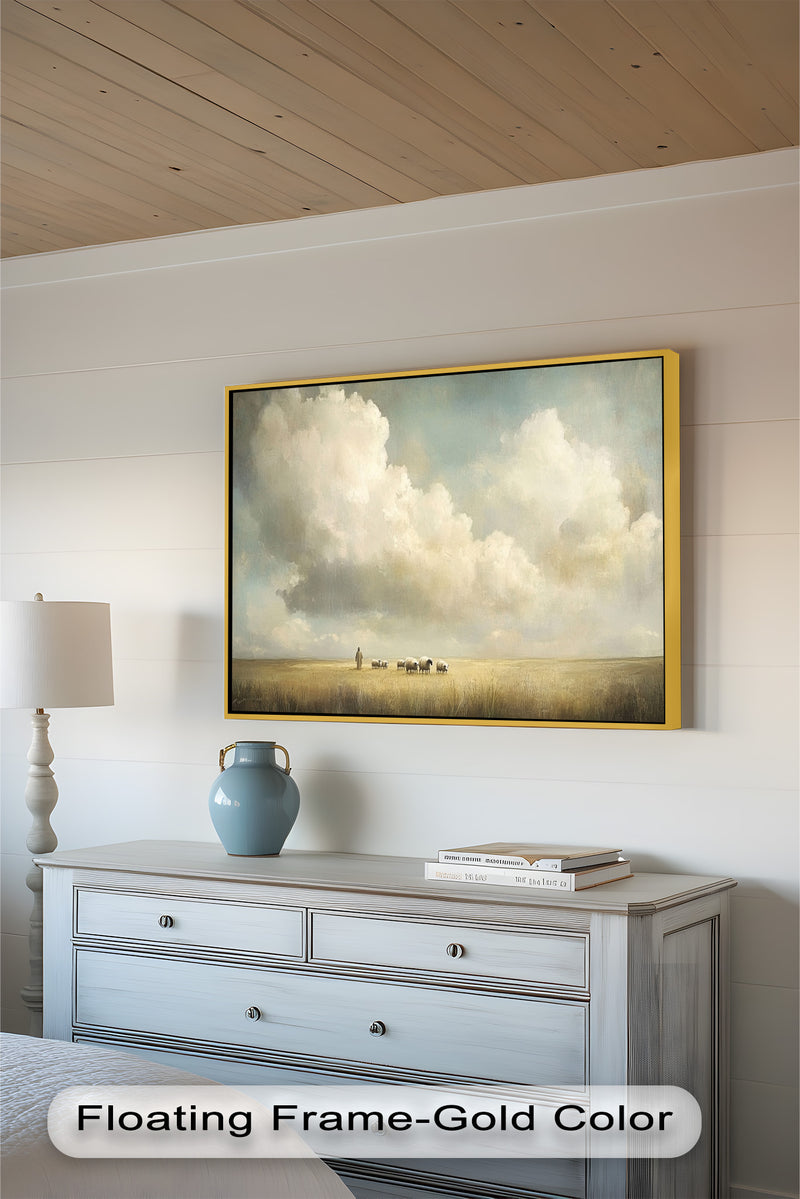Pastoral Landscape Art – Framed Oil Painting