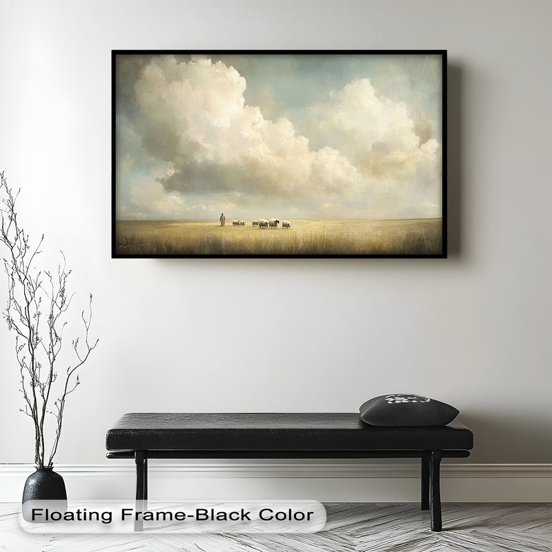 Pastoral Landscape Art – Framed Oil Painting
