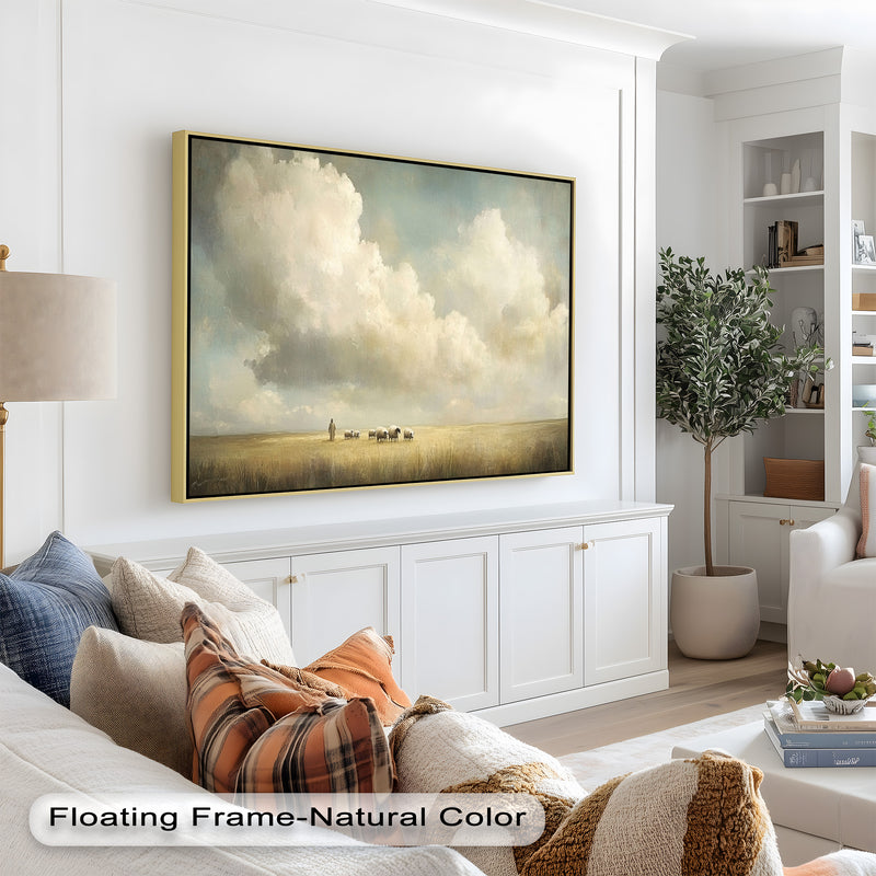 Pastoral Landscape Art – Framed Oil Painting