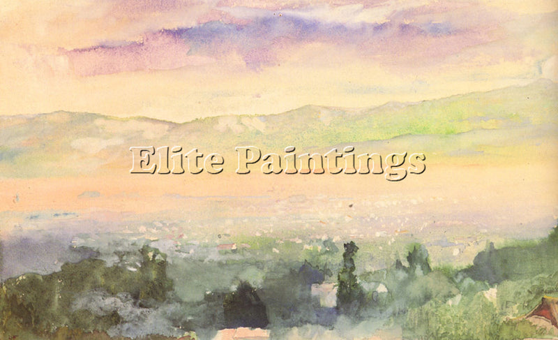 JOHN LAFARGE SUNRISE IN FOG OVER KYOTO ARTIST PAINTING REPRODUCTION HANDMADE OIL