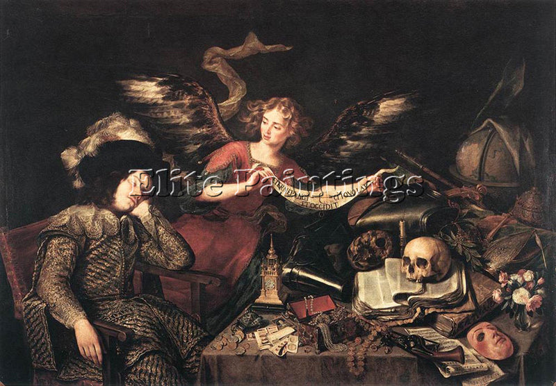 ANTONIO DE PEREDA THE KNIGHTS DREAM ARTIST PAINTING REPRODUCTION HANDMADE OIL