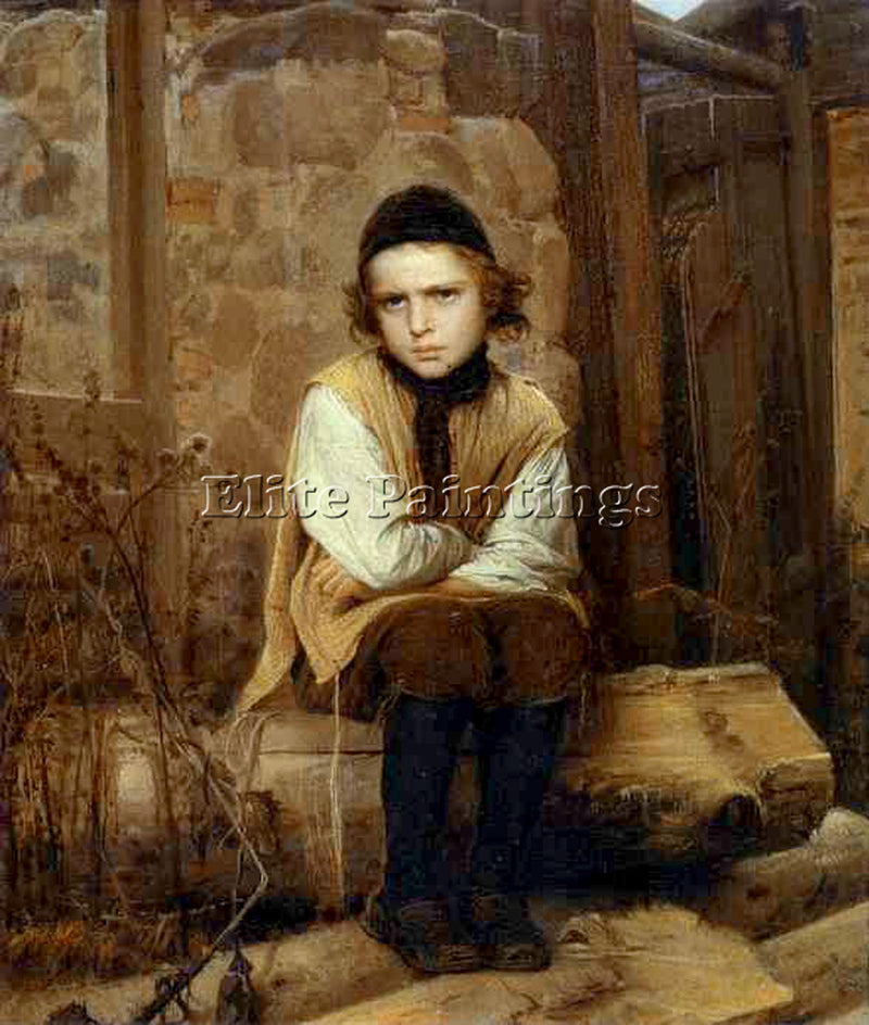 IVAN NIKOLAEVICH KRAMSKOY INSULTED JEWISH BOY ARTIST PAINTING REPRODUCTION OIL