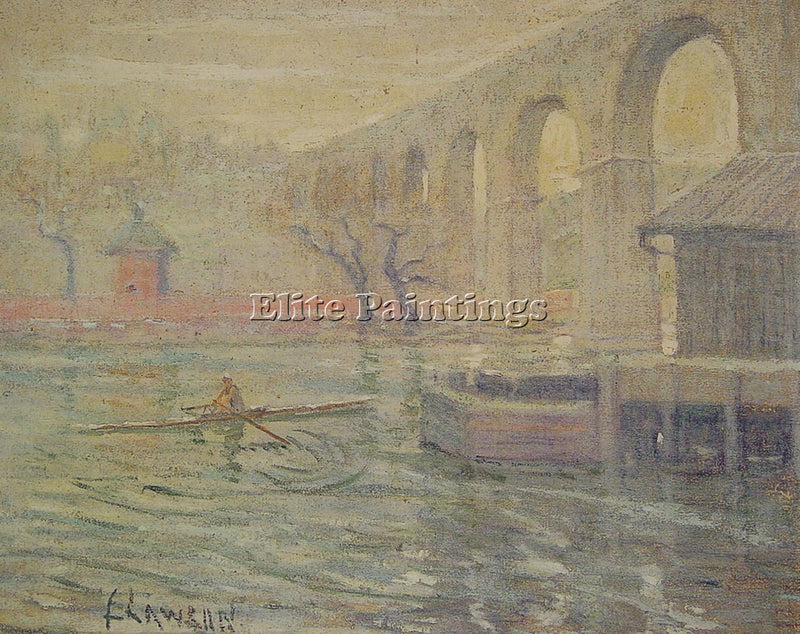 ERNEST LAWSON HIGH BRIDGE AT NOON ARTIST PAINTING REPRODUCTION HANDMADE OIL DECO