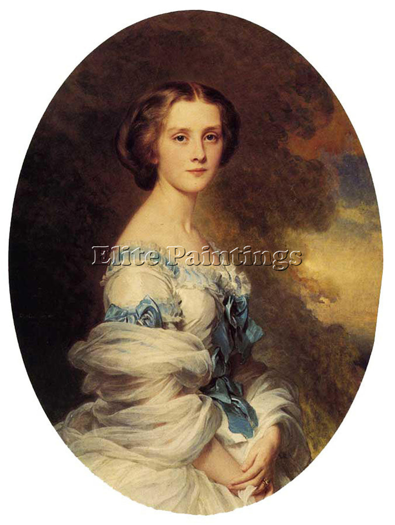 FRANZ WINTERHALTER MELANIE DE BUSSIERE COMTESSE EDMOND DE POURTALES PAINTING OIL