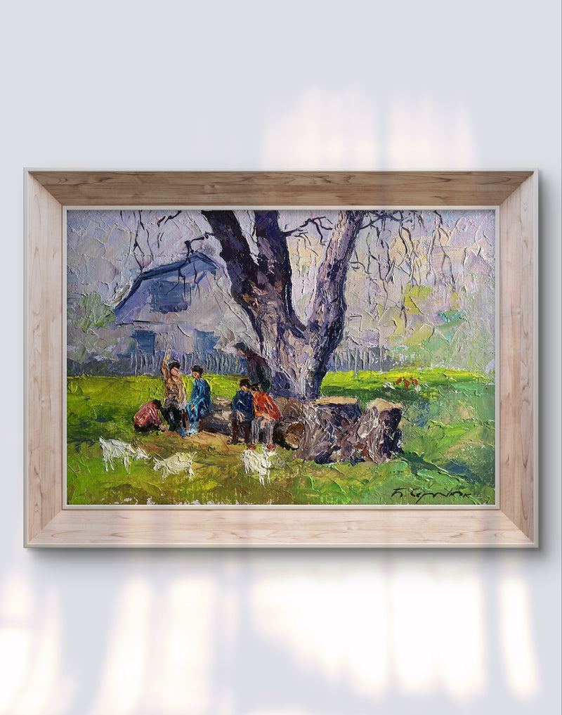 Oil painting May day in the village Boris Serdyuk