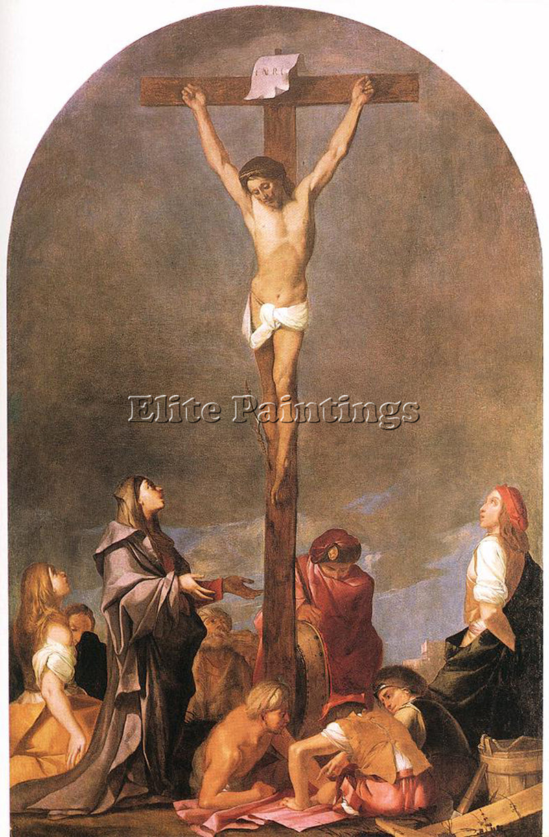 ITALIAN CARPIONI GIULIO CRUCIFIXION ARTIST PAINTING REPRODUCTION HANDMADE OIL