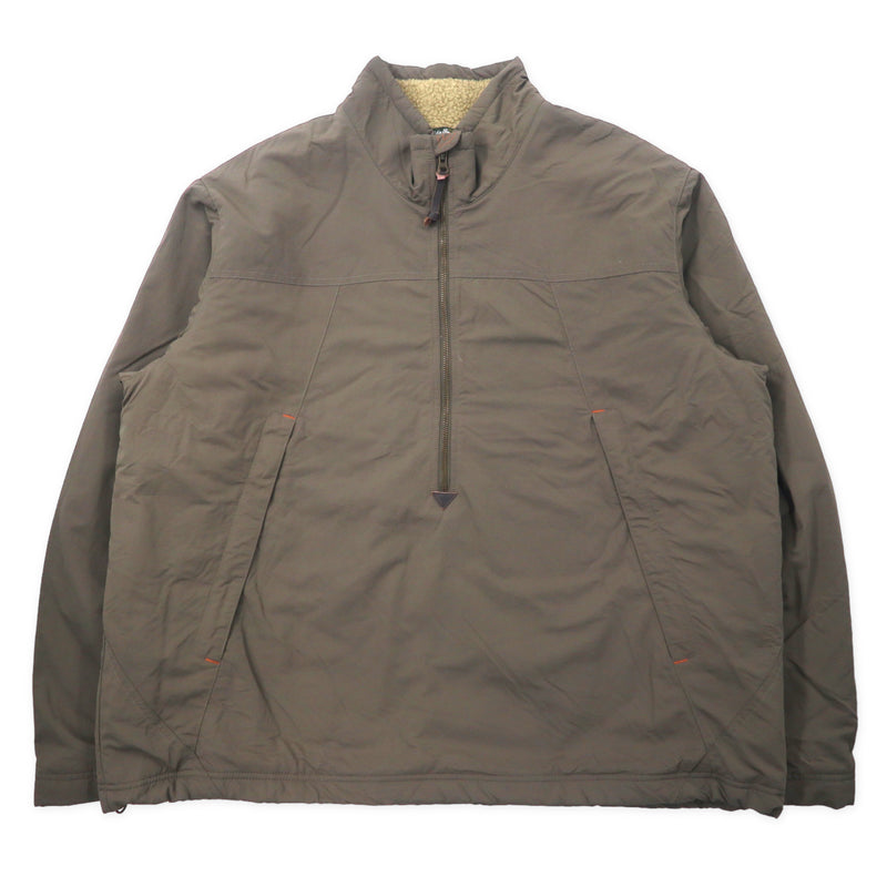 Eddie Bauer ハーフジップ ナイロンジャケット ボアライナー XXL カーキ ビッグサイズ