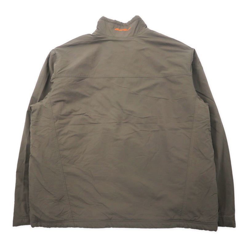 Eddie Bauer ハーフジップ ナイロンジャケット ボアライナー XXL カーキ ビッグサイズ