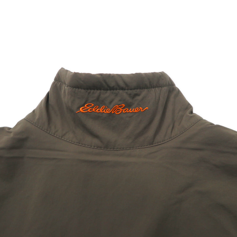 Eddie Bauer ハーフジップ ナイロンジャケット ボアライナー XXL カーキ ビッグサイズ