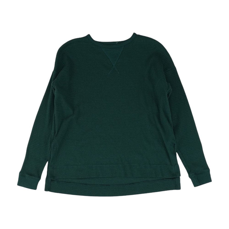 Green Solid Crewneck Knit Top