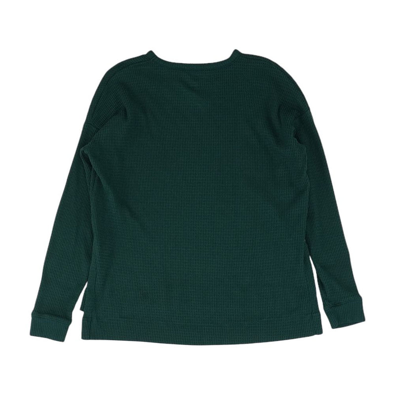 Green Solid Crewneck Knit Top