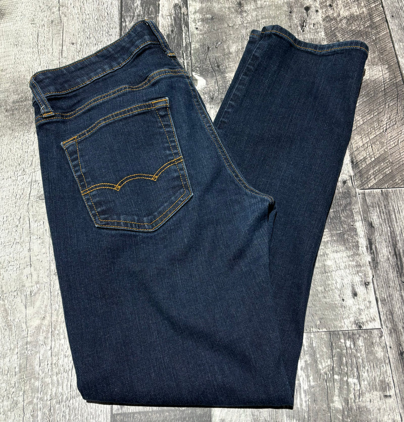 American Eagle dark blue slim straight mid rise jeans - His size 32X32