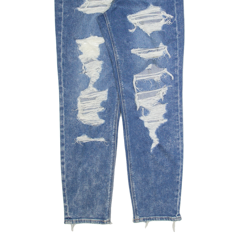 AMERICAN EAGLE Distressed Womens Jeans Blue Regular Mom Stone Wash W26 L28