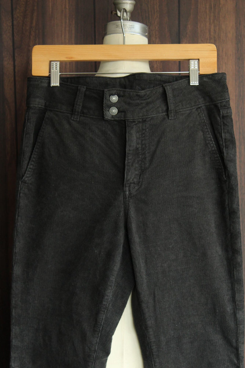 American Eagle Womens Corduroy Pants, Size 8 Long, Black Stretch Kick Boot Cut