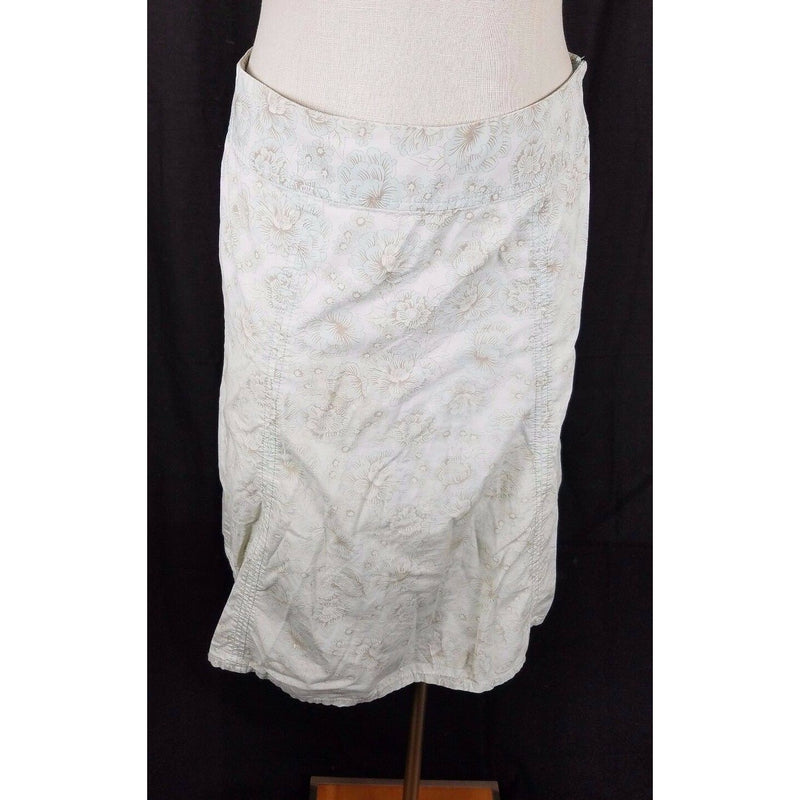 Eddie Bauer Stretch Lightweight Summer Cotton Floral Skirt Womens 6 Knee Length